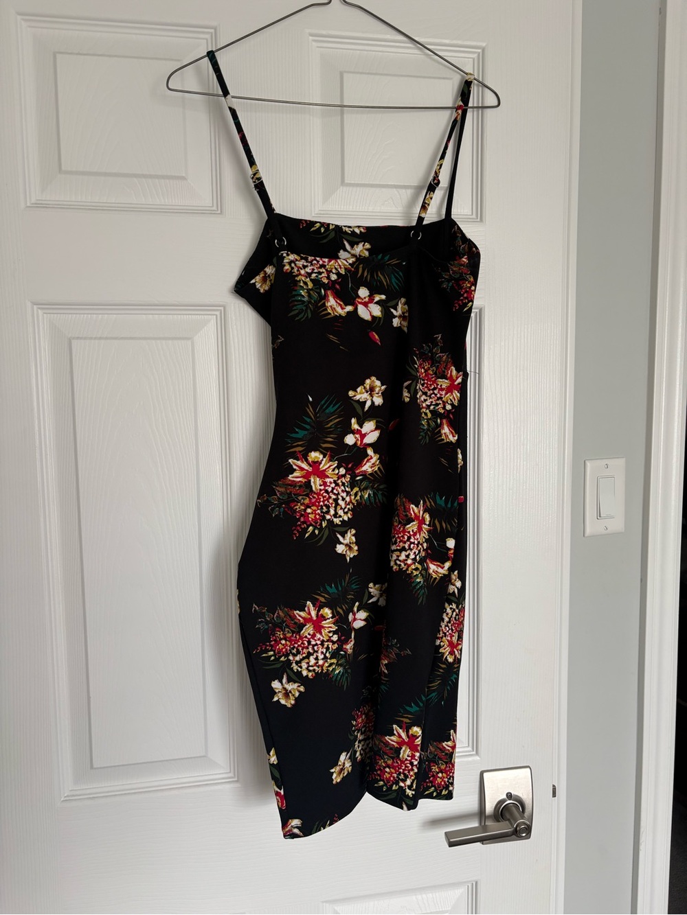 Revamped Black Floral Mini Slip Dress - Picture 2 of 3